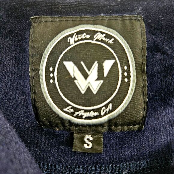 WHITE MARK Blue Velvet Velour Full Zip Hoodie Womens SMALL Rhinestone Crown Y2K - Picture 7 of 7